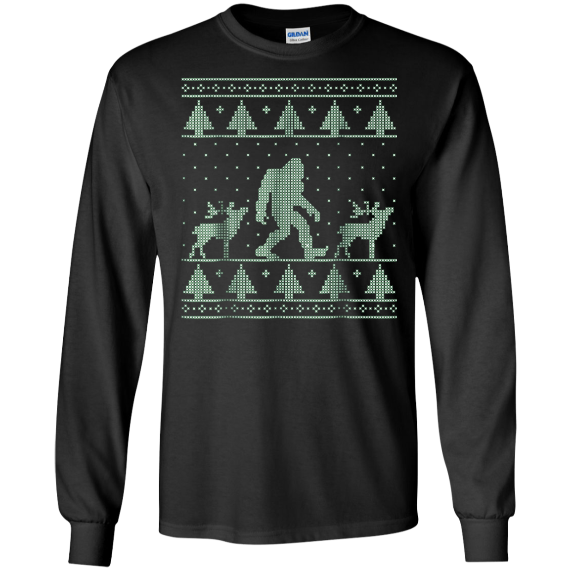 Bigfoot Ugly Christmas Sweater T-Shirt, Funny Sasquatch Gift