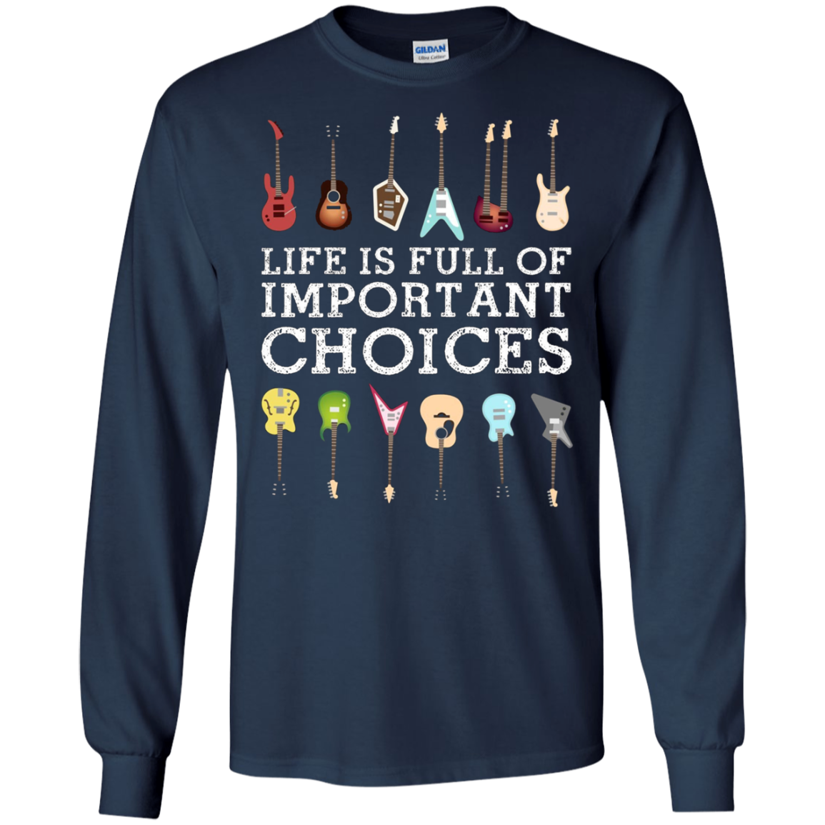 "Important Choices" Electric Guitar Nerd Musician T-shirt