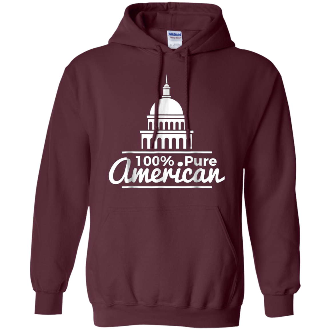 100% Pure American Proud Artwork T Shirt USA Citizen Gift