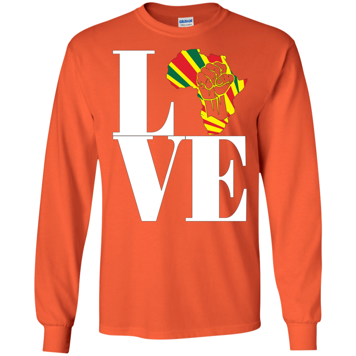 African black power map raised fist I love Africa t-shirt