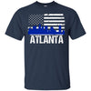 Image of Atlanta Skyline Distressed American Flag Long Sleeve Shirt