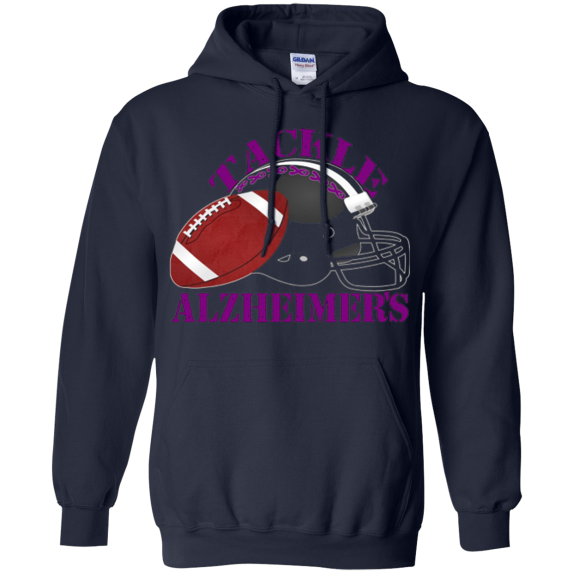 Alzheimer Awareness Purple Ribbon T-Shirt For Football Fans