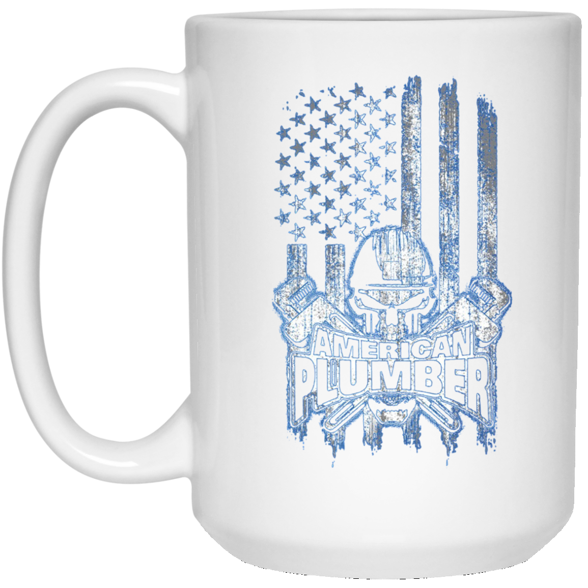American Plumber T-Shirt Skull and Wrenches