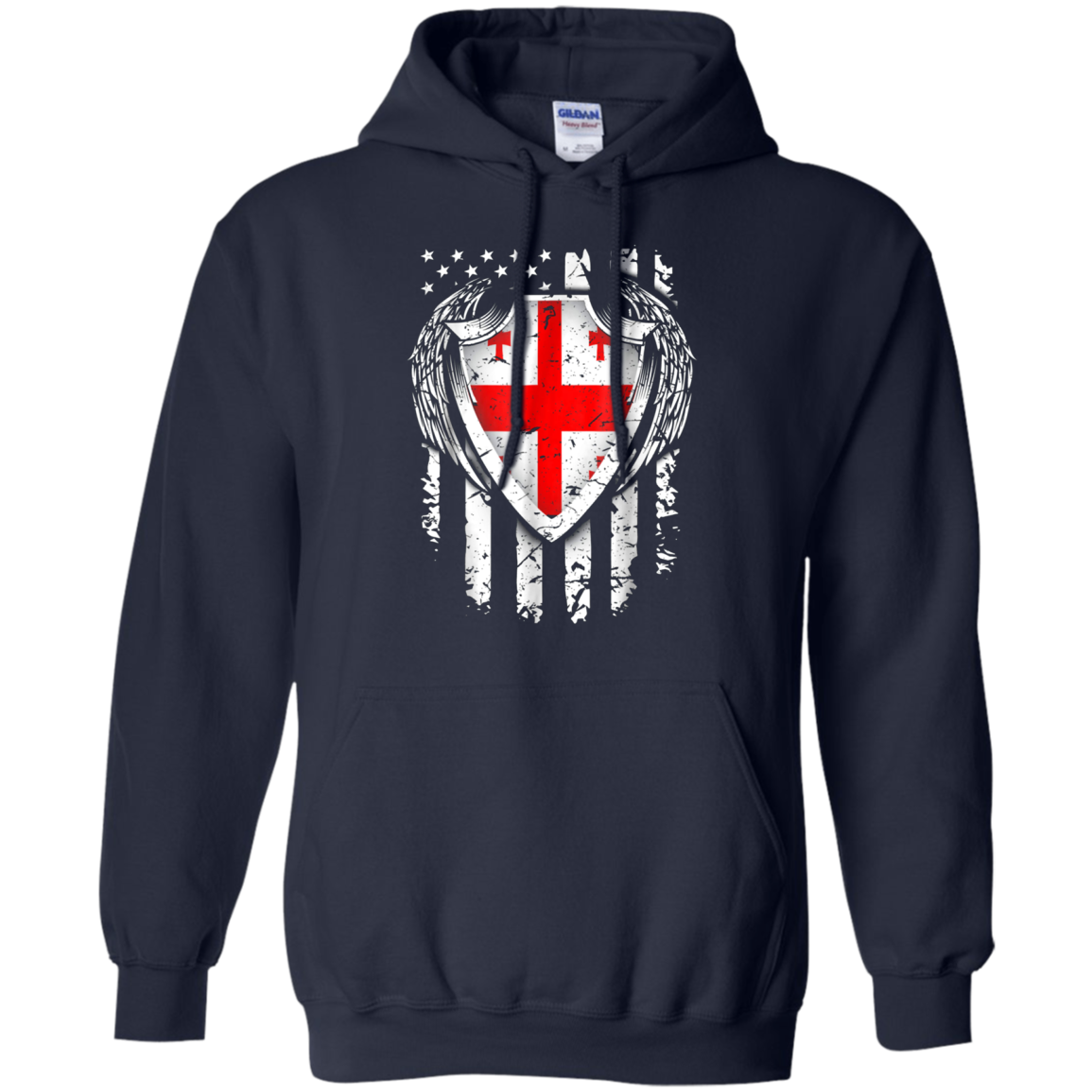 Angel Georgian American Flag Patriotic Georgia USA Tshirt