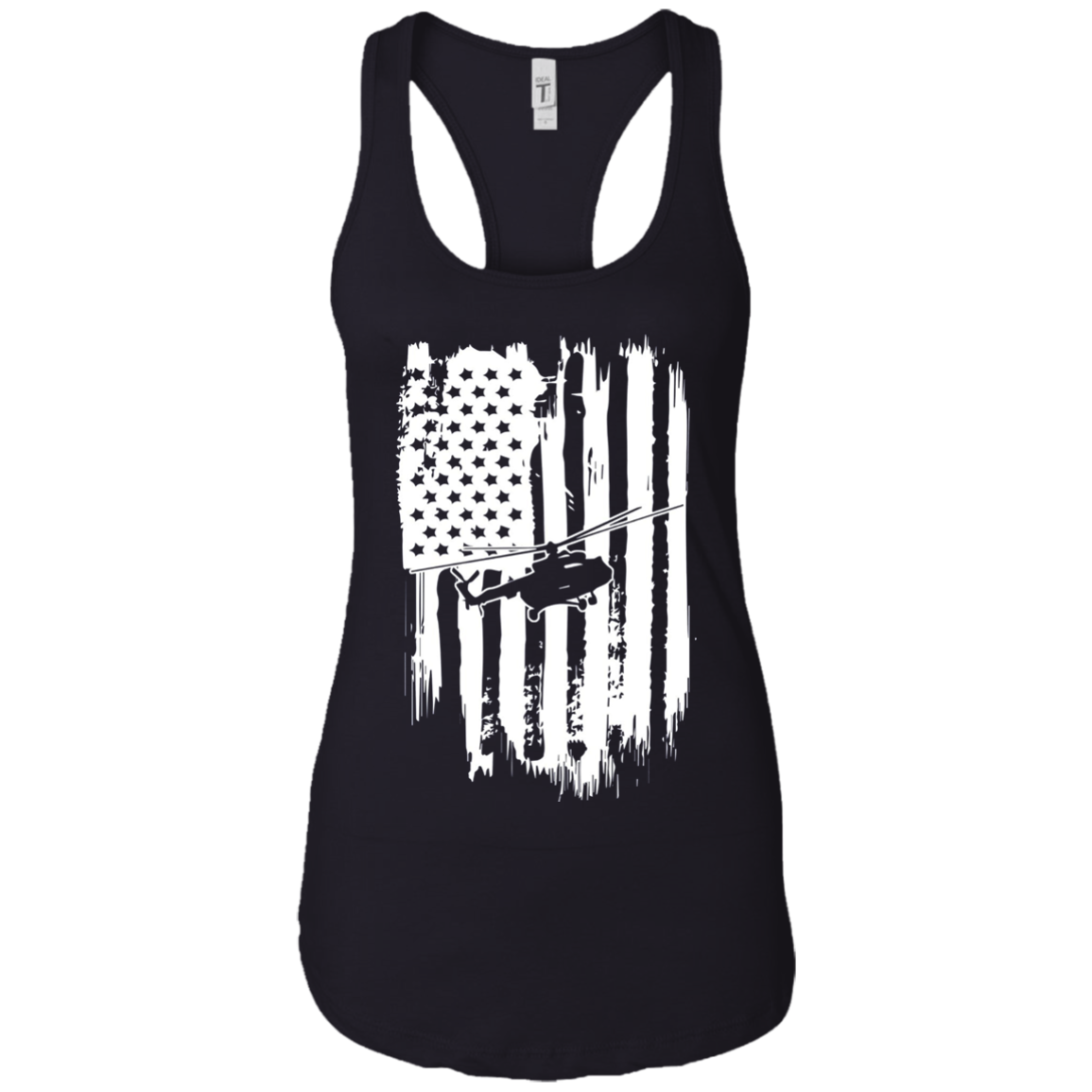 American Flag T-Shirt For Helicopter Pilot Or Fan Patriotic