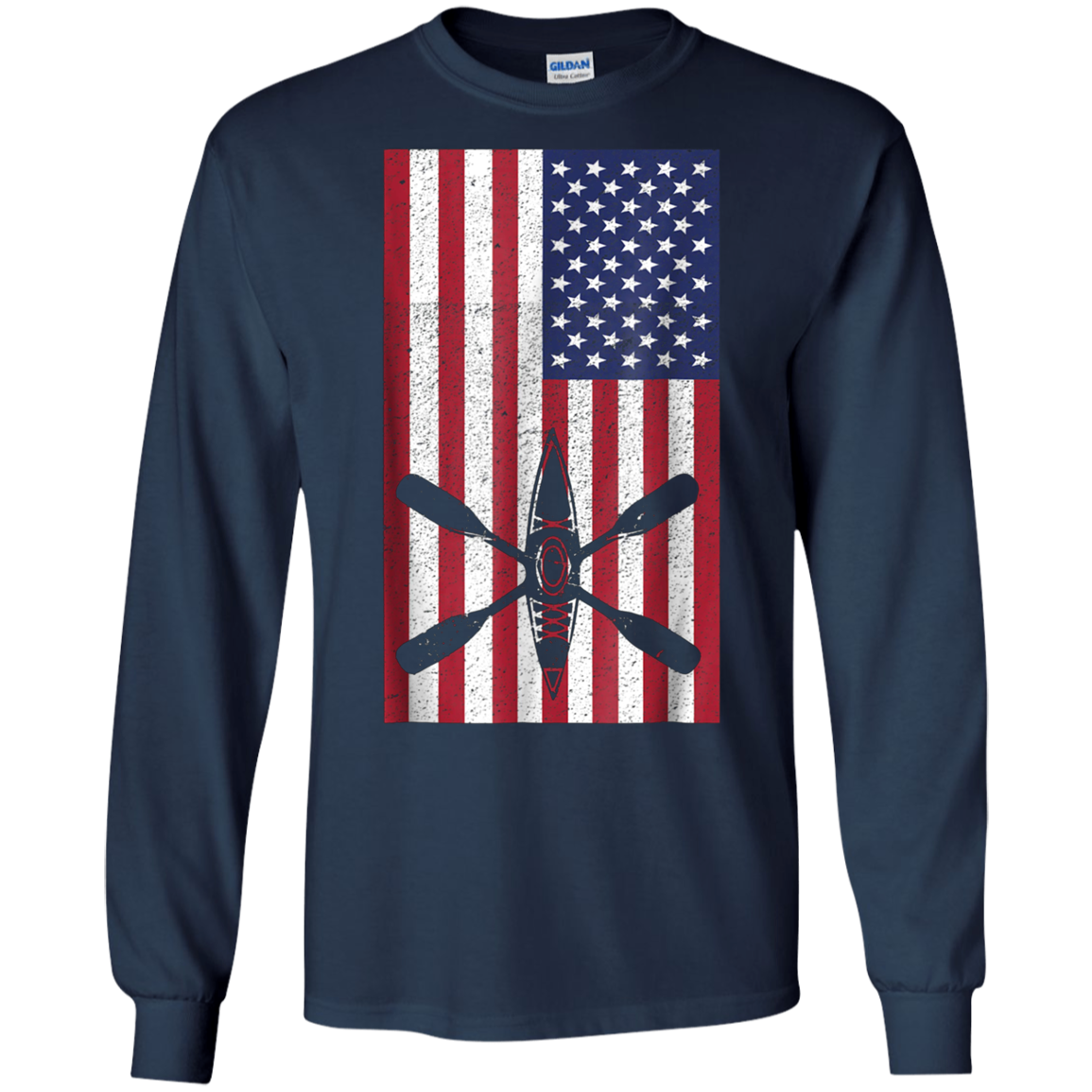 American Flag Kayak Shirt - Kayaking - Kayak Fishing