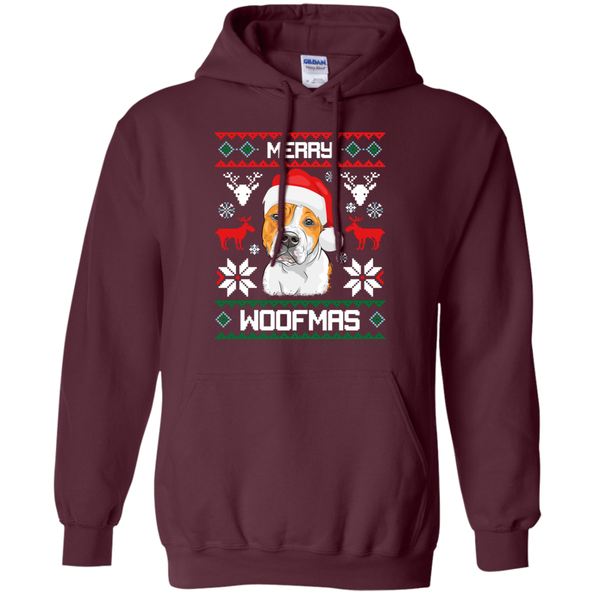 Amstaff Merry Woofmas Christmas Gift T-Shirt