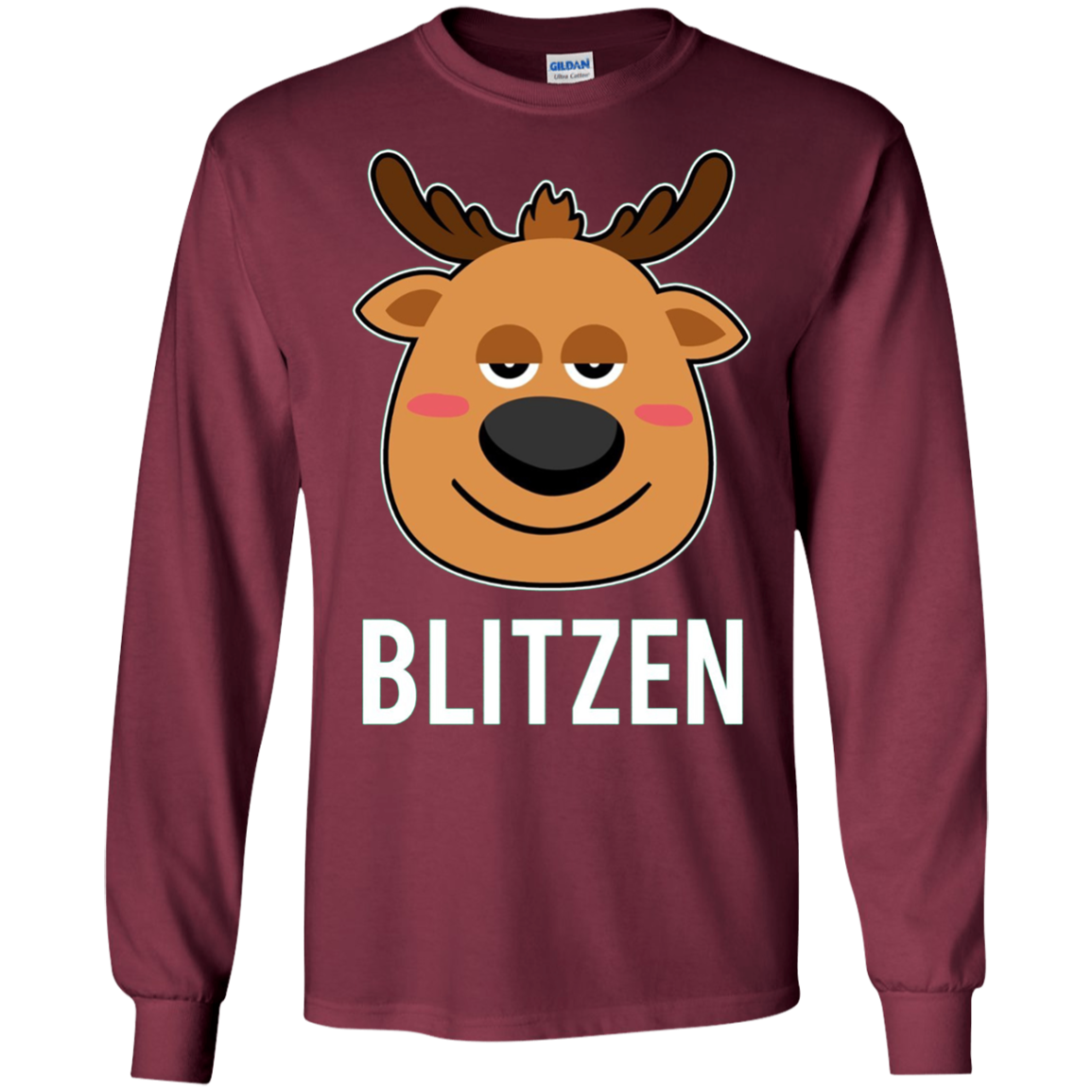 Santa Reindeer Blitzen T-Shirt Christmas Group Costume Tee
