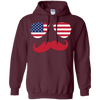 Image of Moustache de lunettes de soleil d'aviateur de drapeau des Etats-Unis américaine T-shirt de Merica