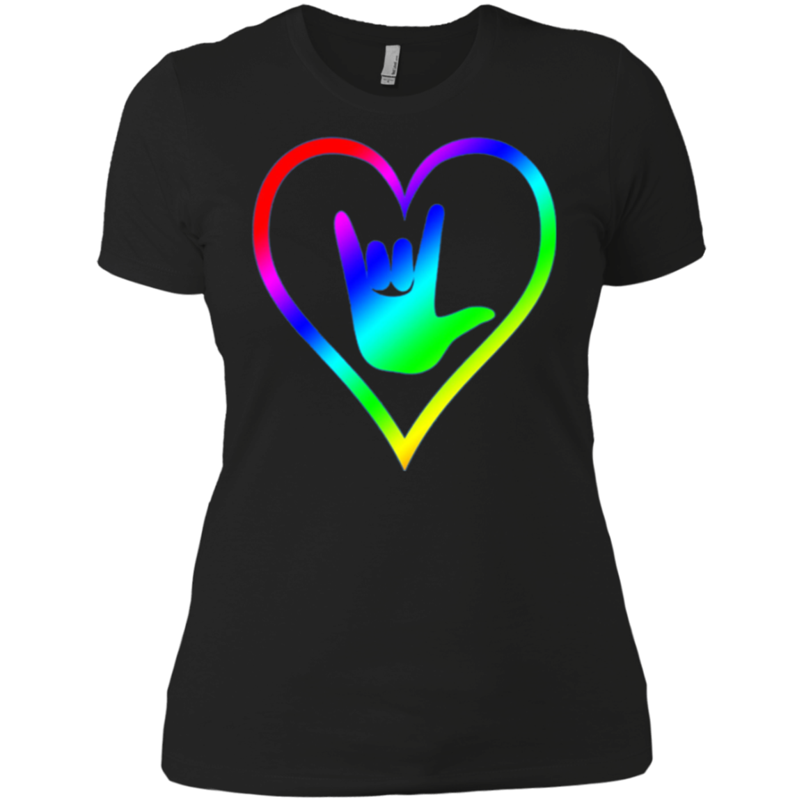 American Sign Language Tshirt I love you - Rainbow - Pride