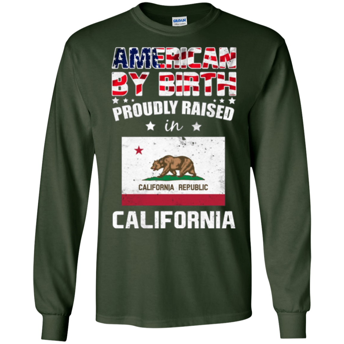 American By Birth Proudly Raised In California Flag Shirt