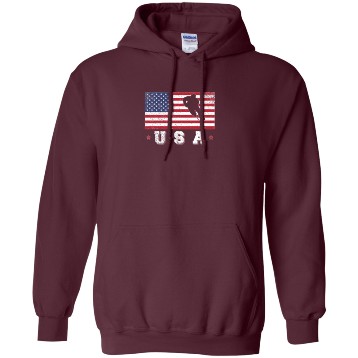 American USA Flag Ice Hockey T-Shirt Patriotic Sports Gift