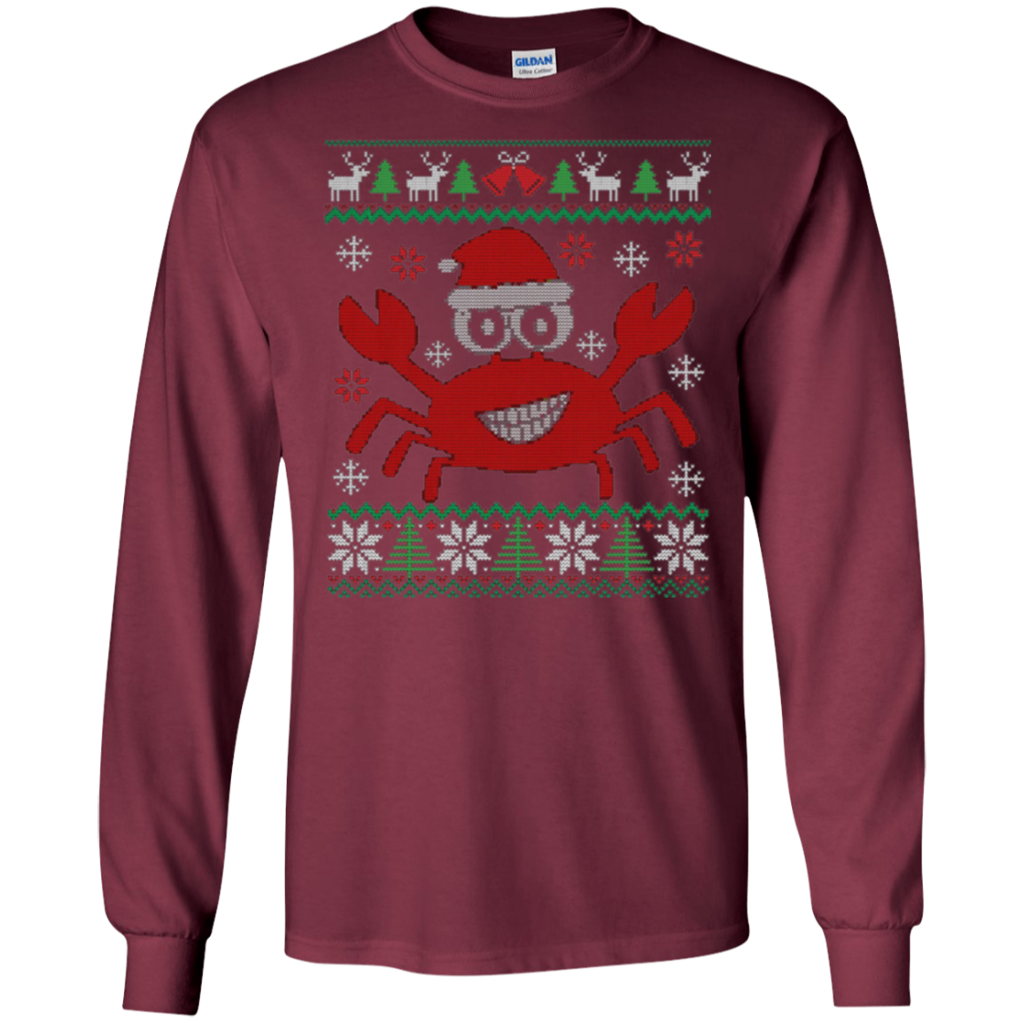Santa Claws Festive Crab Ugly Christmas Sweater T-Shirt