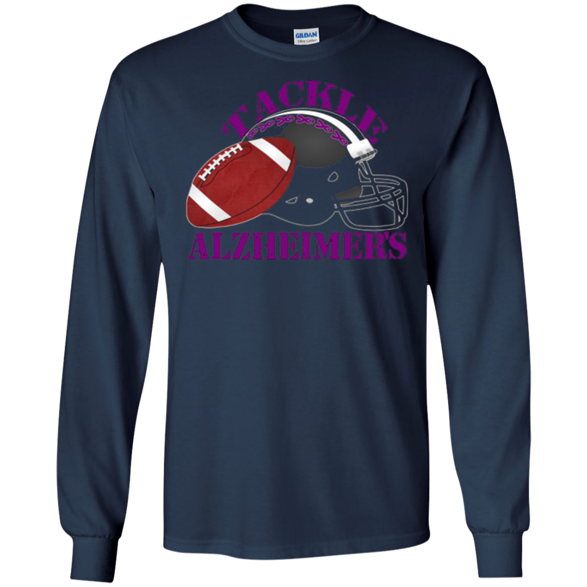Alzheimer Awareness Purple Ribbon T-Shirt For Football Fans