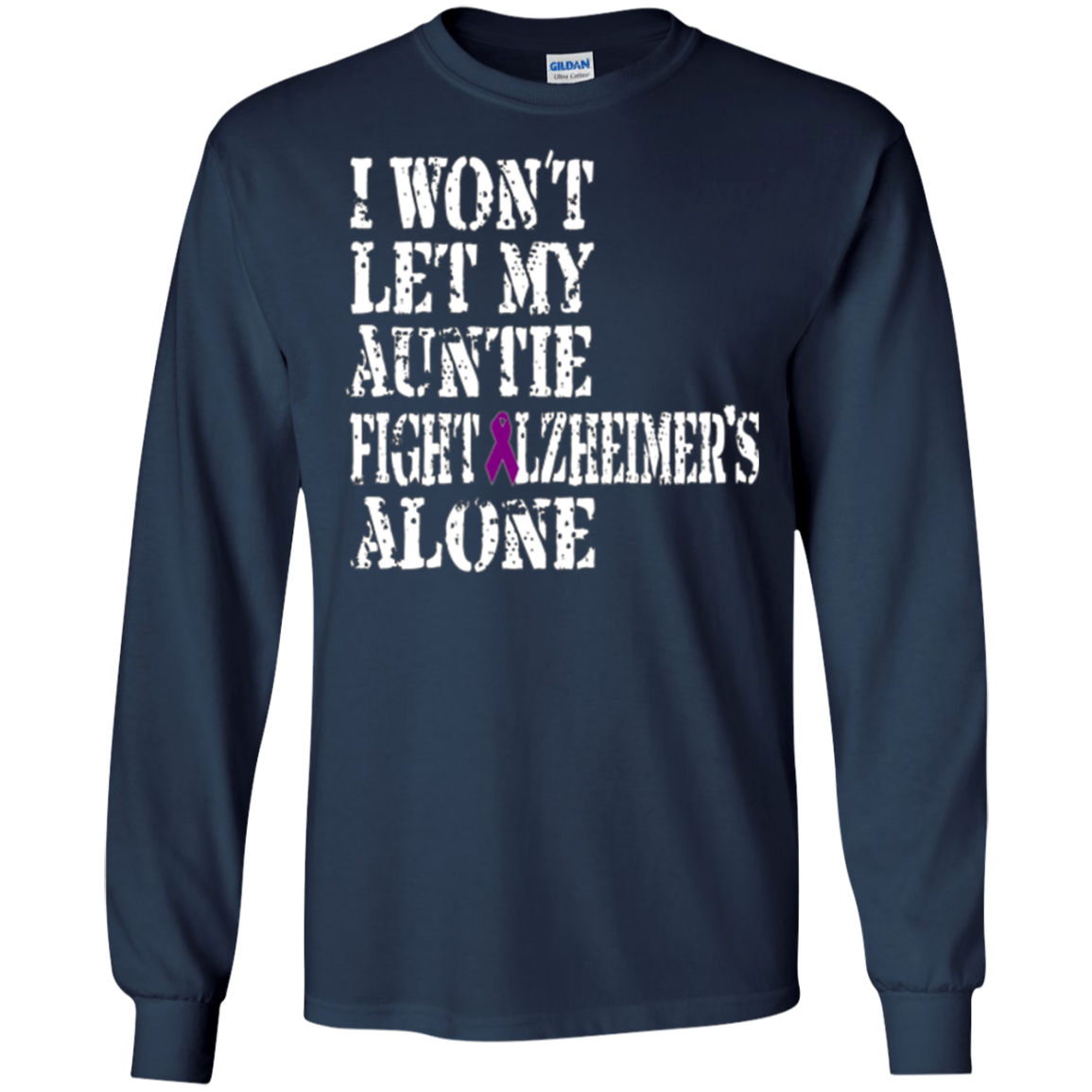 Alzheimer's Awareness T Shirt For Aunties Purple Ribbon Tee