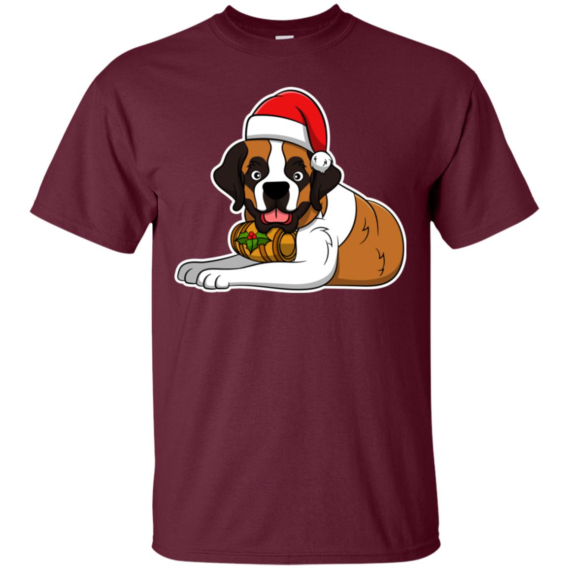Christmas St. Bernard Dog T-Shirt, Puppy Xmas Gift