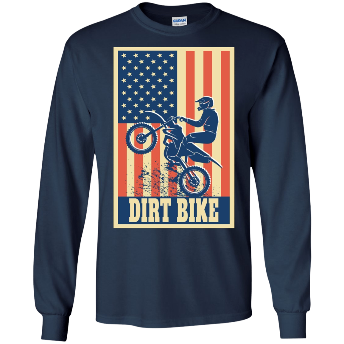 American Flag Patriotic Motocross Dirt Bike Shirt