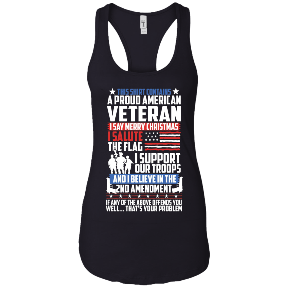 A Proud American Veteran Support Guns Troops Flag LS Shirt