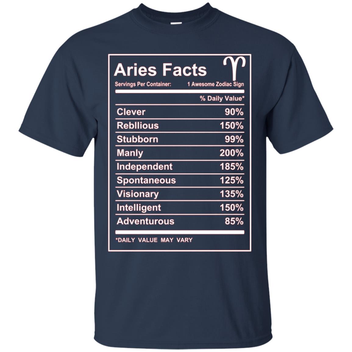 Aries Facts - Funny Aries zodiac T-shirt Cool short sleeve
