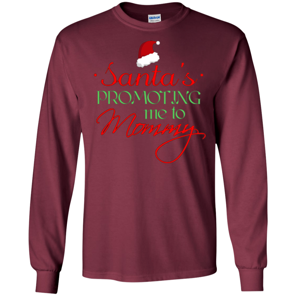 Santas Promoting Me To Mommy Mom Christmas Maternity T-Shirt