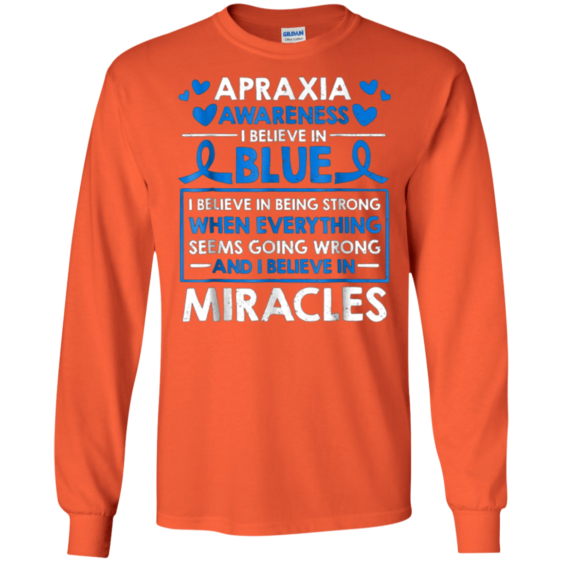 Apraxia Awareness I Believe In Blue Miracles T-Shirt May