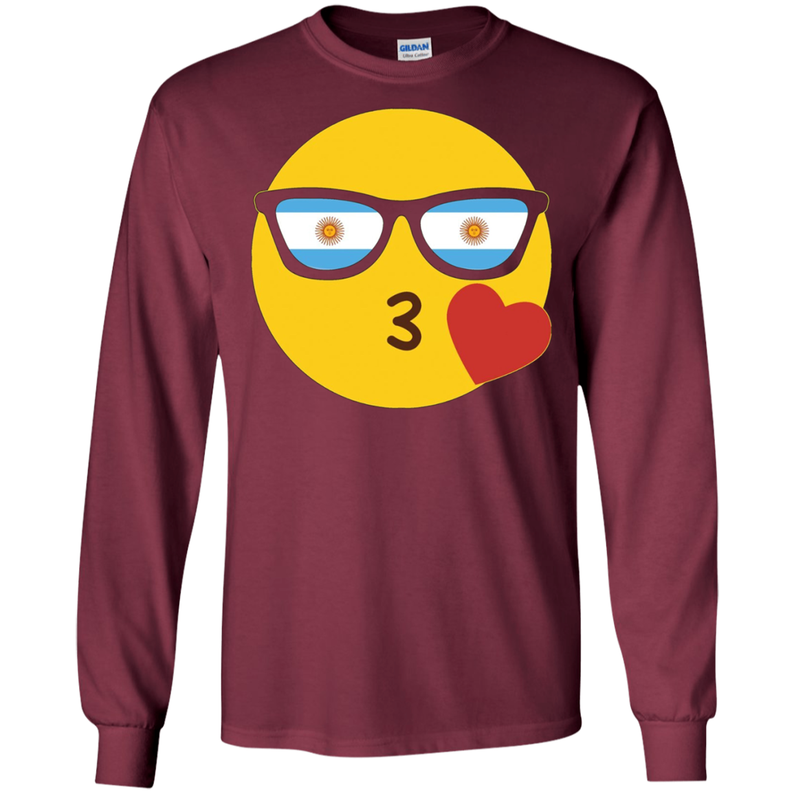 Argentina T-Shirt Emoji Argentine Flag Sunglasses Funny Tee