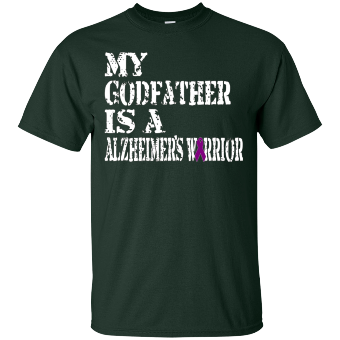 Alzheimer's Awareness Shirt For Godfathers Purple Ribbon Tee