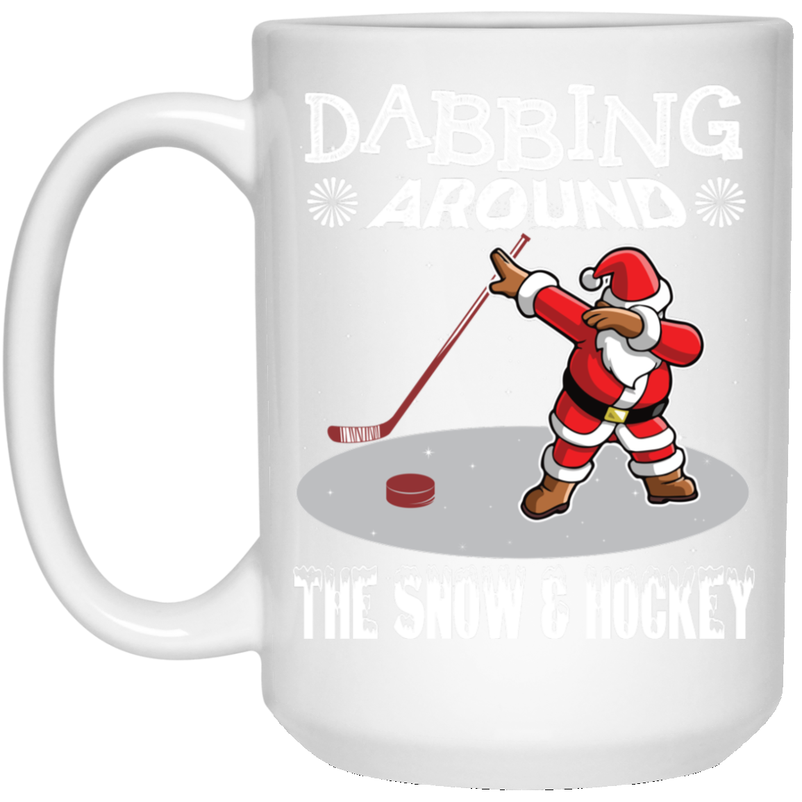 Santa Dabbing Around The Snow & Playing Hockey Fun Shirt