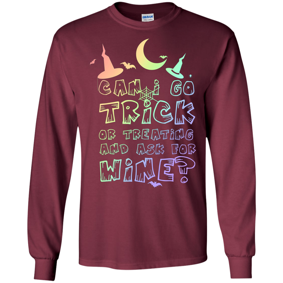 Adult Trick Or Treating For Wine Long Sleeve Shirt