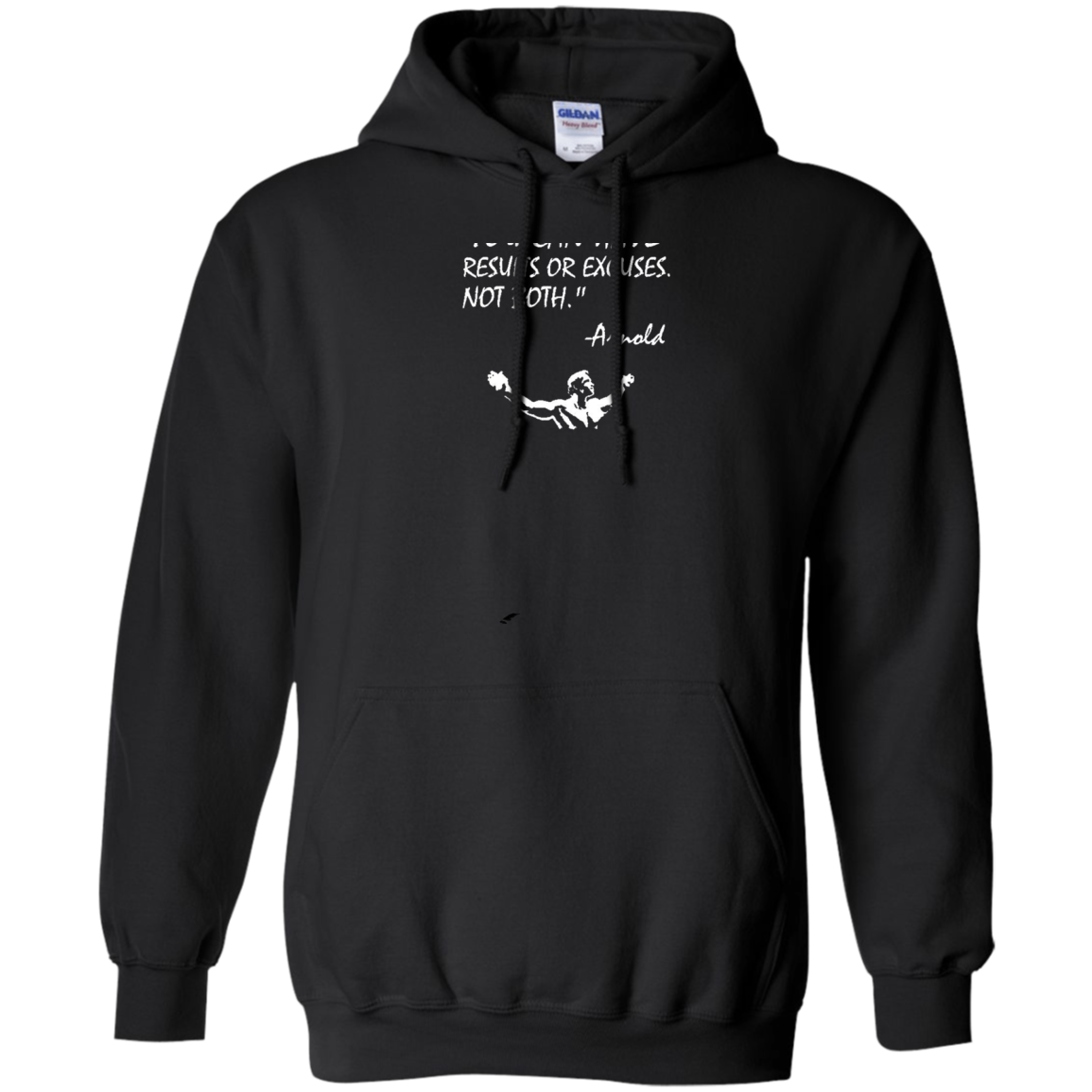 Arnold Quote Results or Excuses Conquer Gym Lifting Workout Mens T Shirt