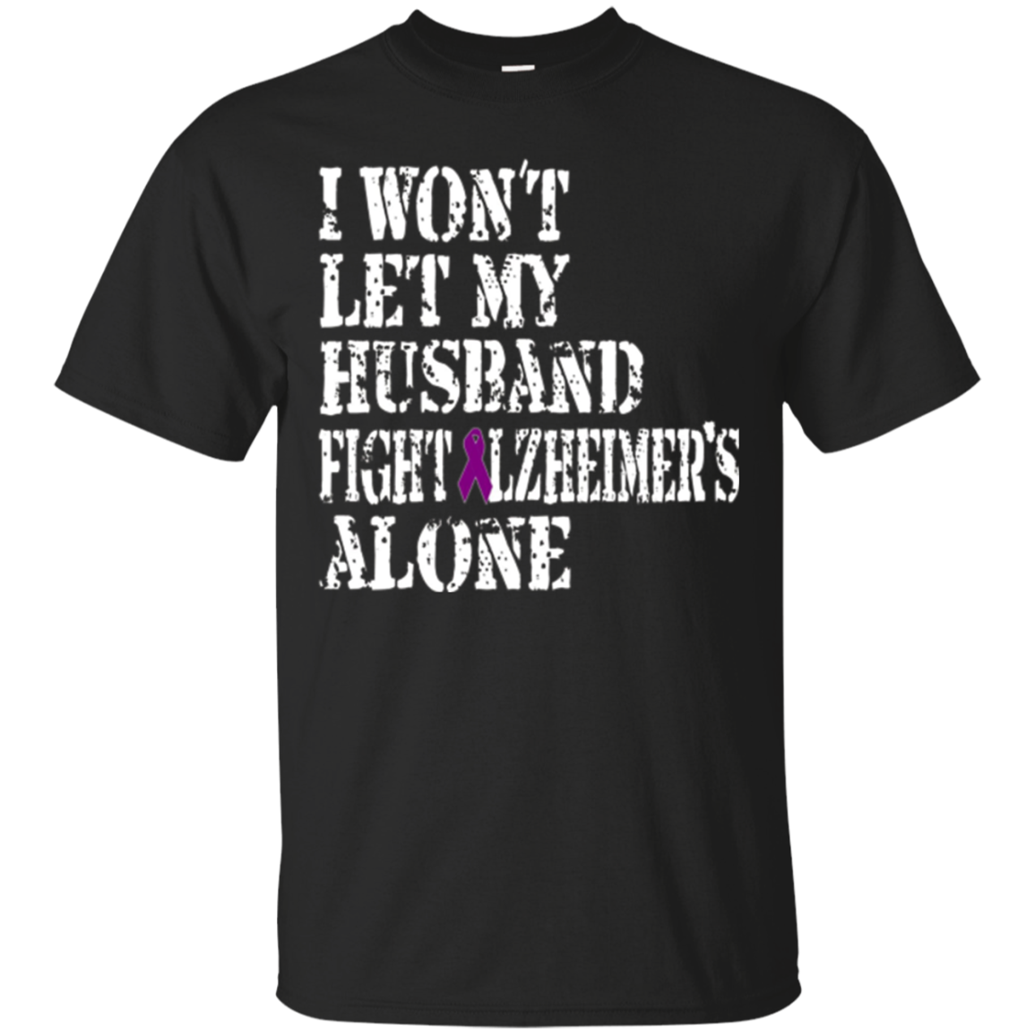 Alzheimer's Awareness T-Shirt For Husbands Purple Ribbon Tee