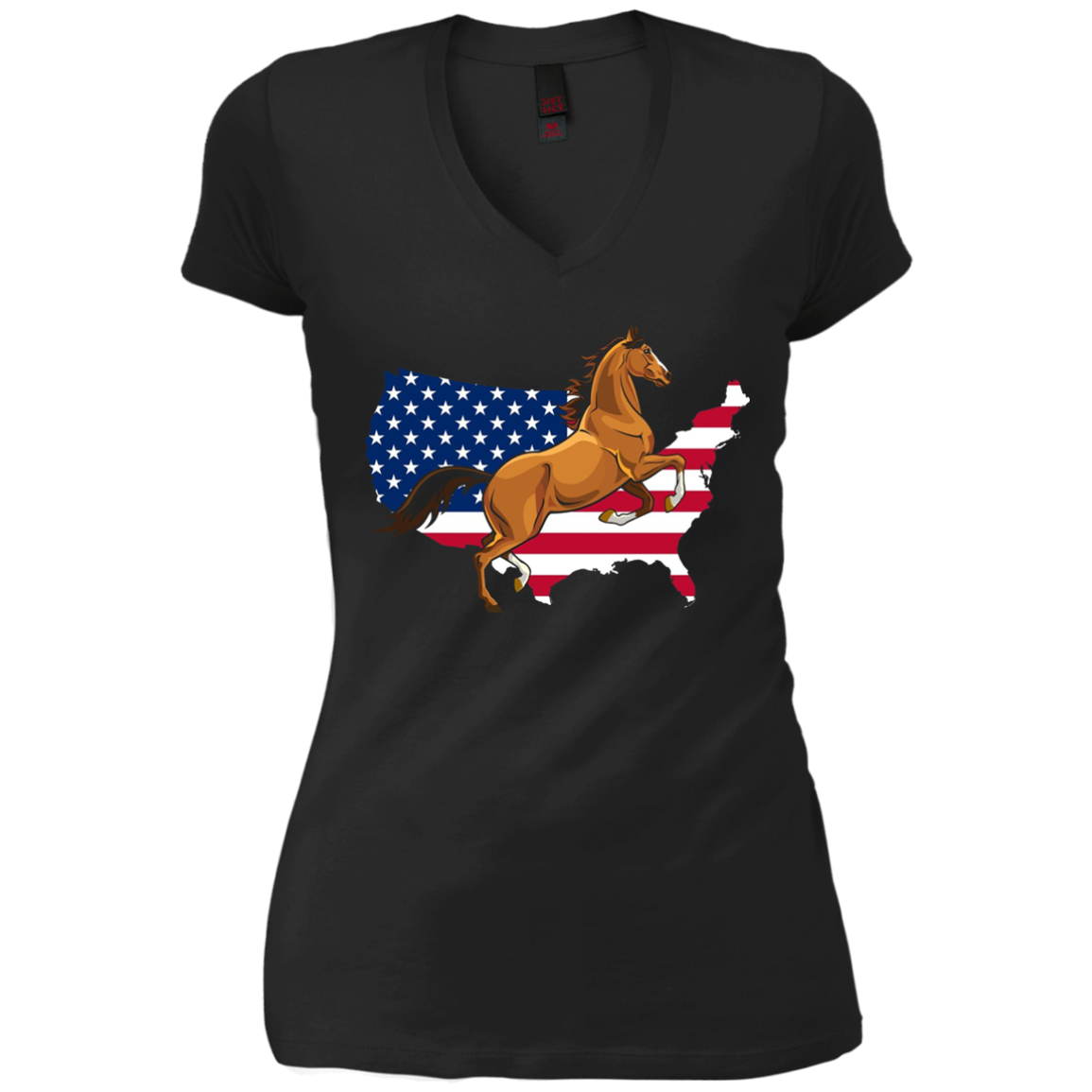America Map Horse USA Flag Happy 4th Of July Shirt
