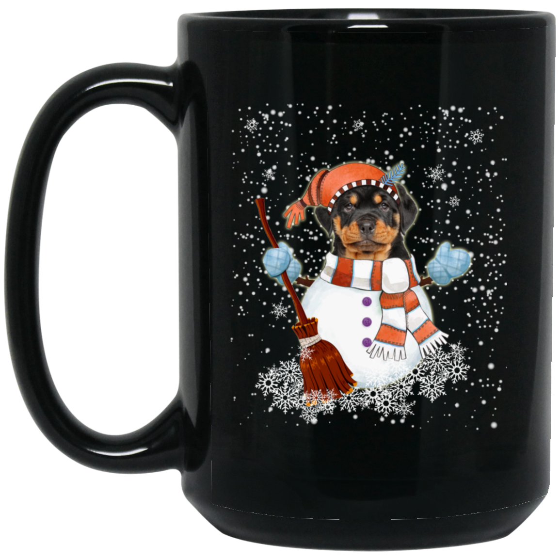 Christmas Snowman Rottweiler Funny T-shirt