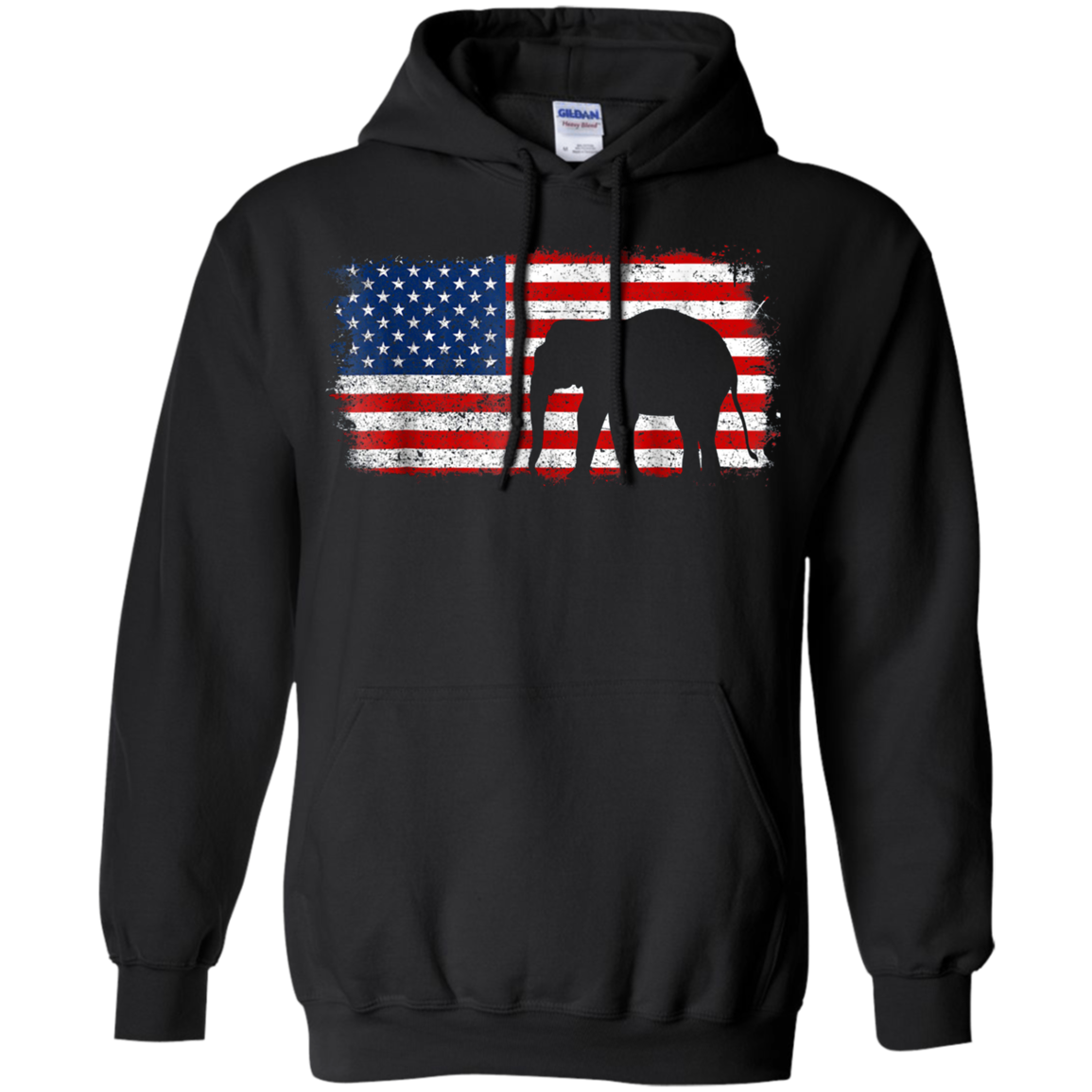 ASIAN ELEPHANT American Flag Vintage T-Shirt
