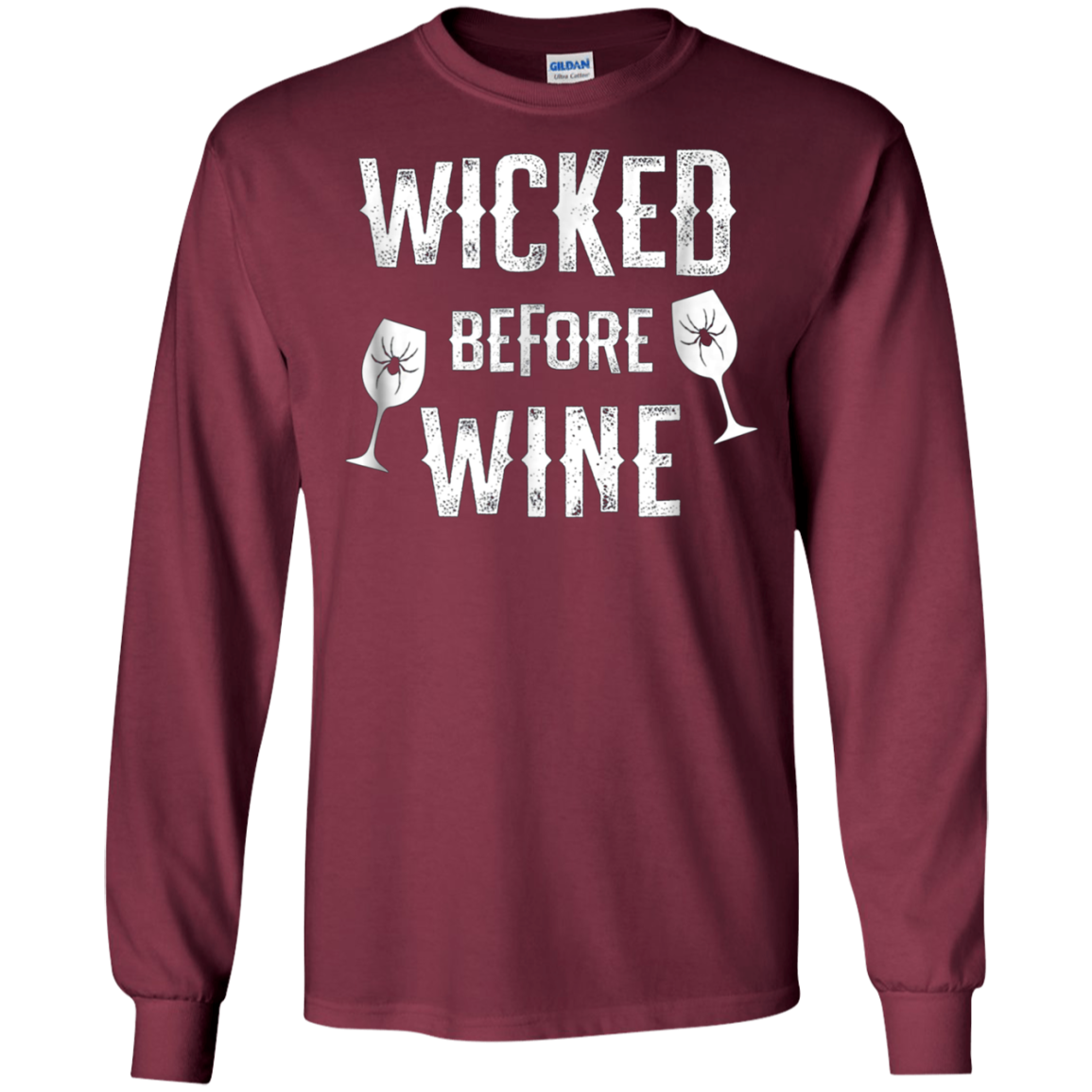 Funny Halloween Wine Shirt Wicked Before Wine T-Shirt
