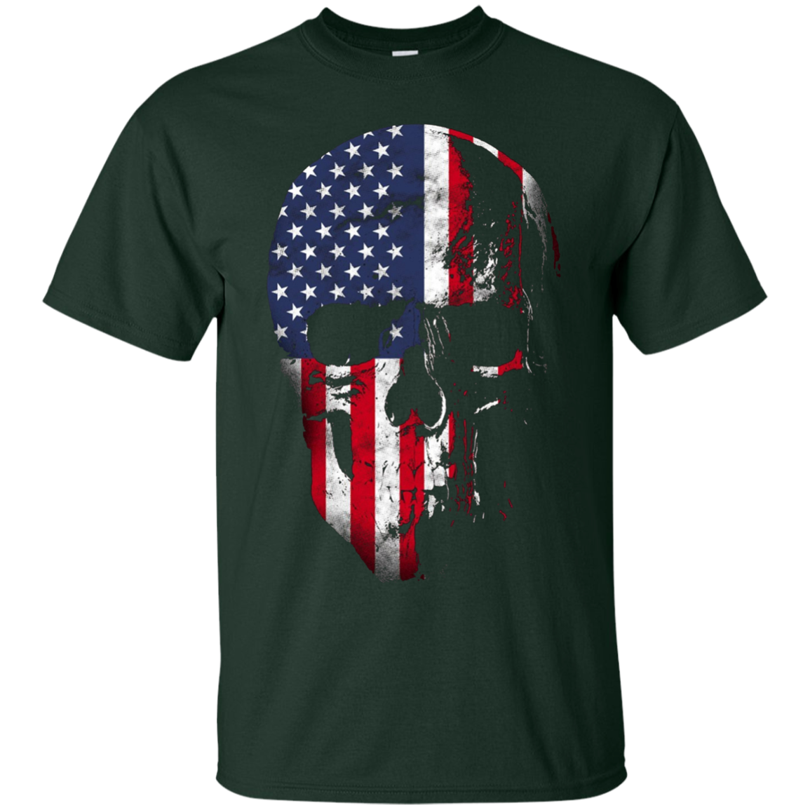 American Flag Skull Patriotic 4th of July T-Shirt
