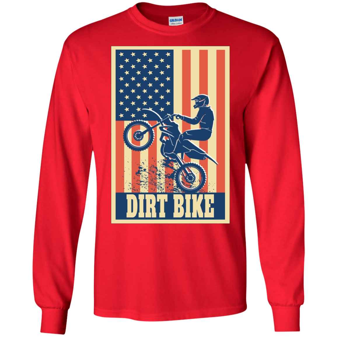 American Flag Patriotic Motocross Dirt Bike Shirt