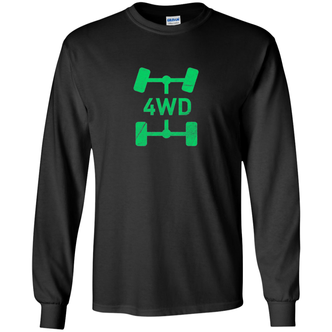 4WD Retro Long Sleeve T-Shirt Offroad Overland 4x4 Green