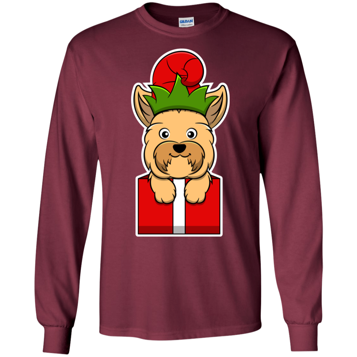 Christmas Yorkshire Terrier Dog T-Shirt, Puppy Xmas Gift