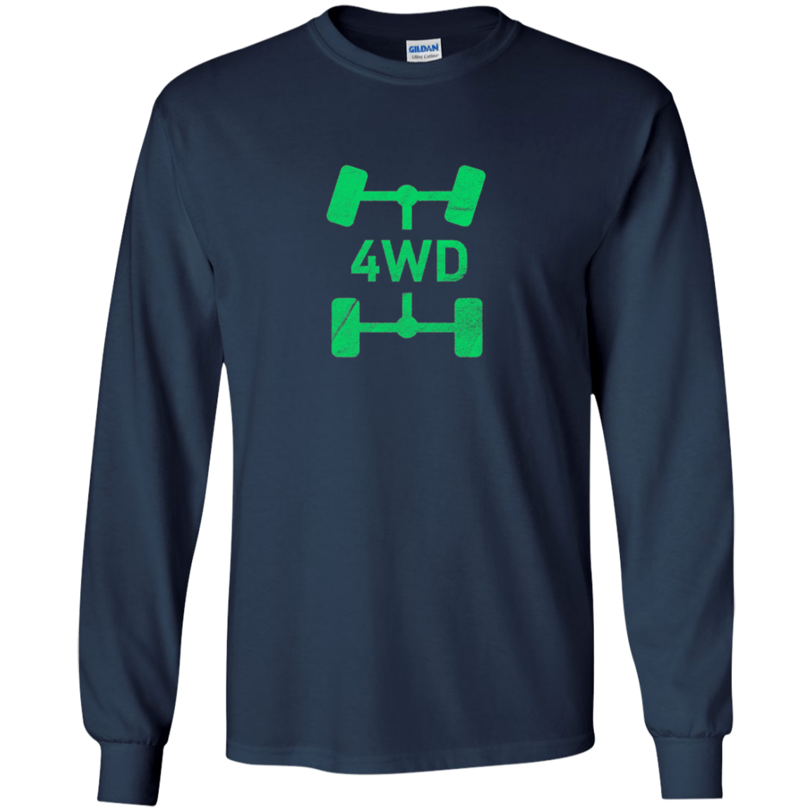 4WD Retro Long Sleeve T-Shirt Offroad Overland 4x4 Green
