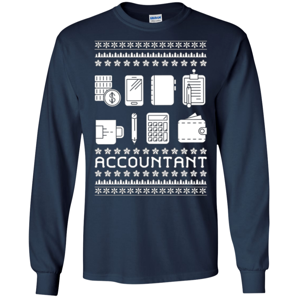 Christmas Ugly Sweater Style T-shirt Gift For Accountant