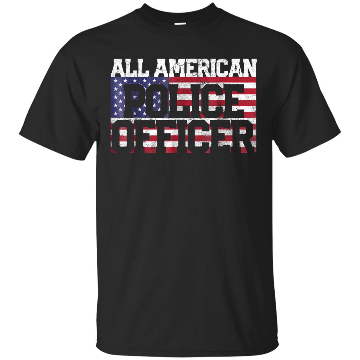 4th of July TShirt All American Police Officer Father's Day
