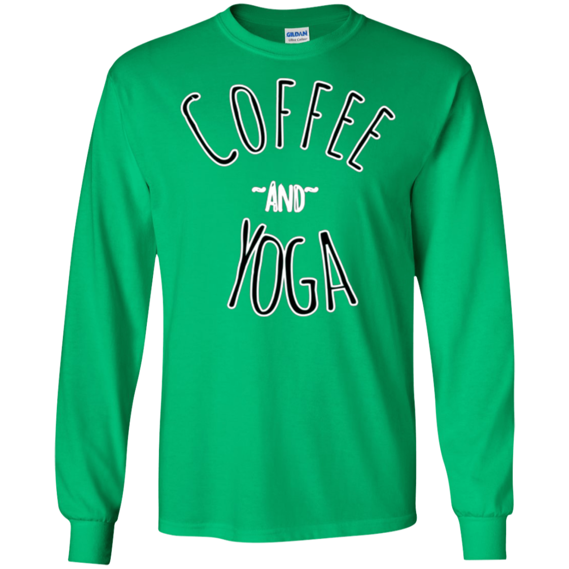 "Coffee and Yoga" Black And White Tee