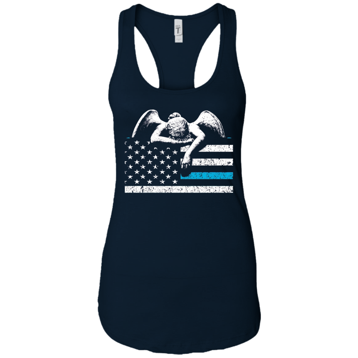 Angel Weeping Thin Blue Line Flag to Honor the Fallen