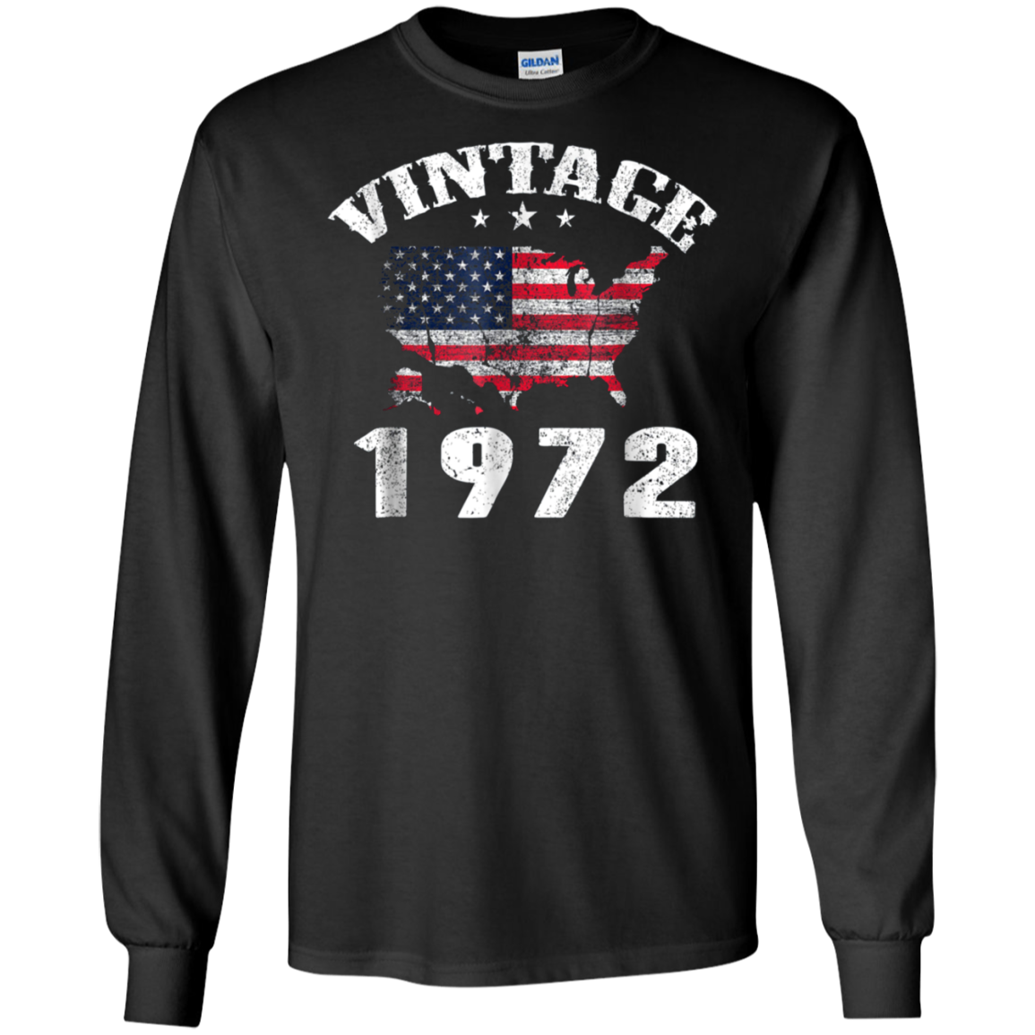 American USA Flag Vintage 1972 Shirt 46th Birthday Gifts Tee