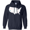 Image of American Map Shirt Ice Hockey Rink Novelty Long Sleeve Tee