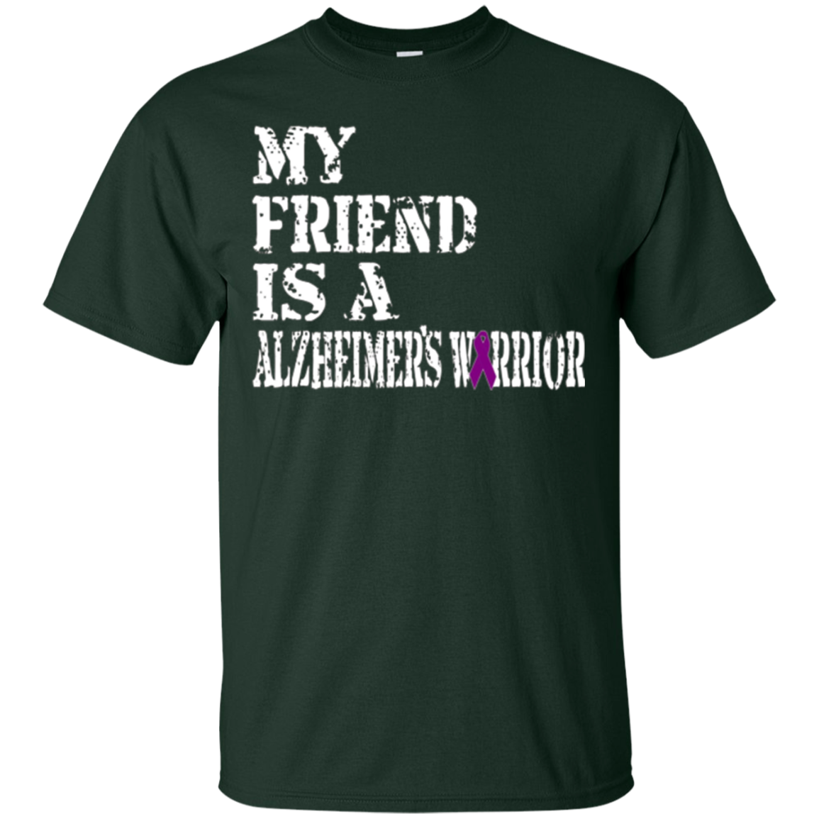 Alzheimer's Awareness T-Shirt For Friends Purple Ribbon Tee