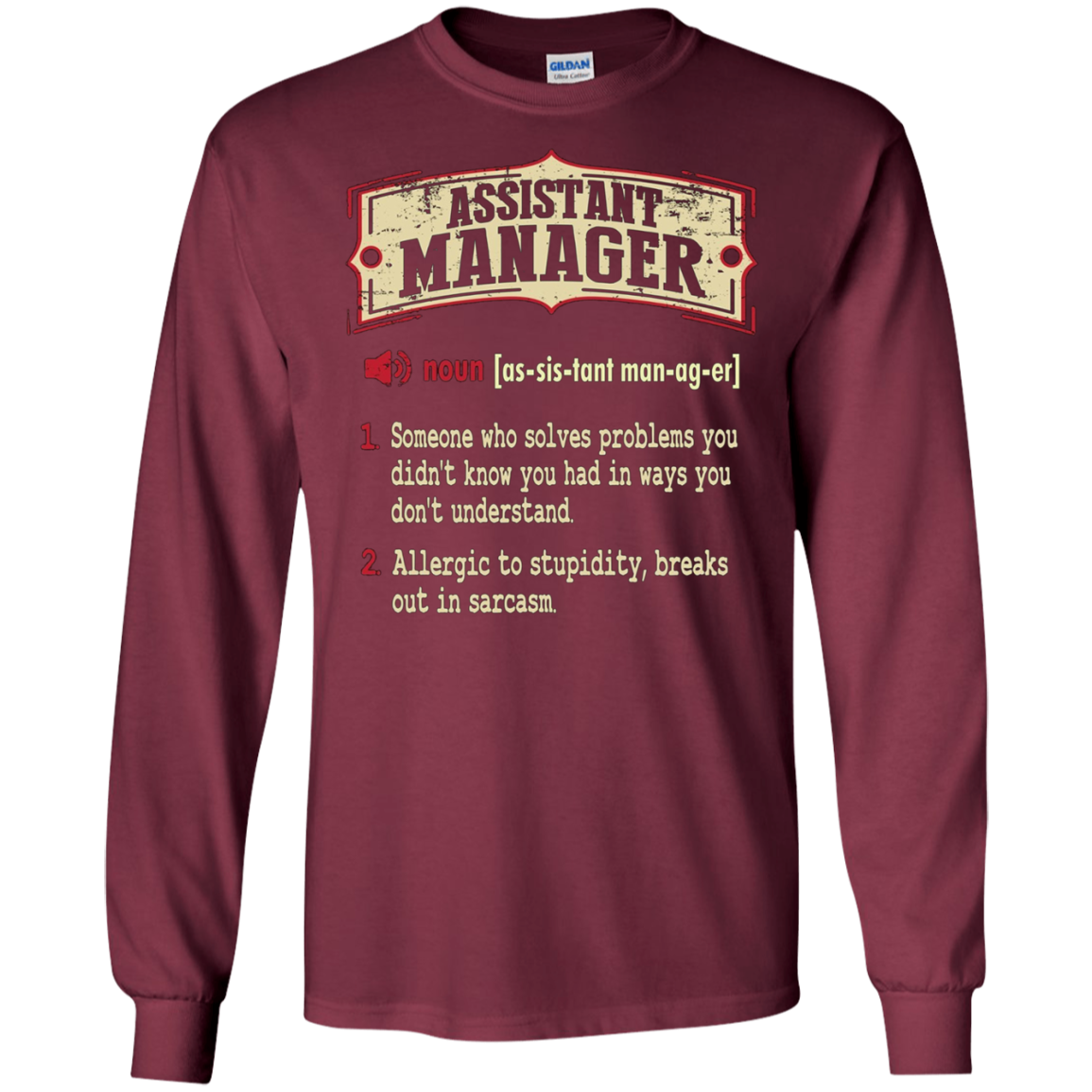 Assistant Manager Dictionary Term Sarcastic T-Shirt