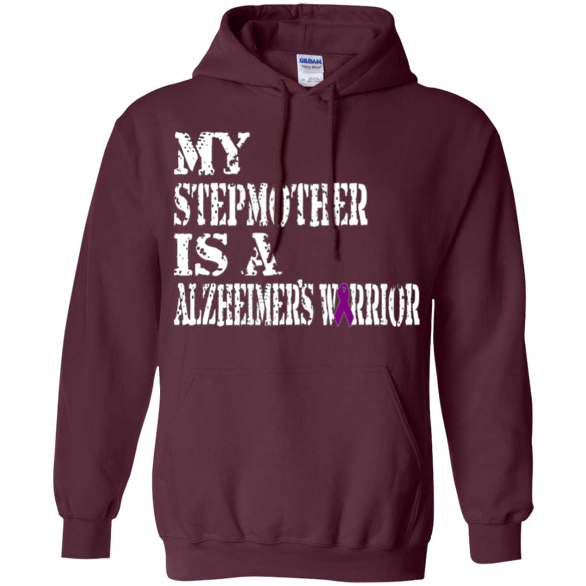 Alzheimer's Awareness T-Shirt For Stepmother Purple Ribbon