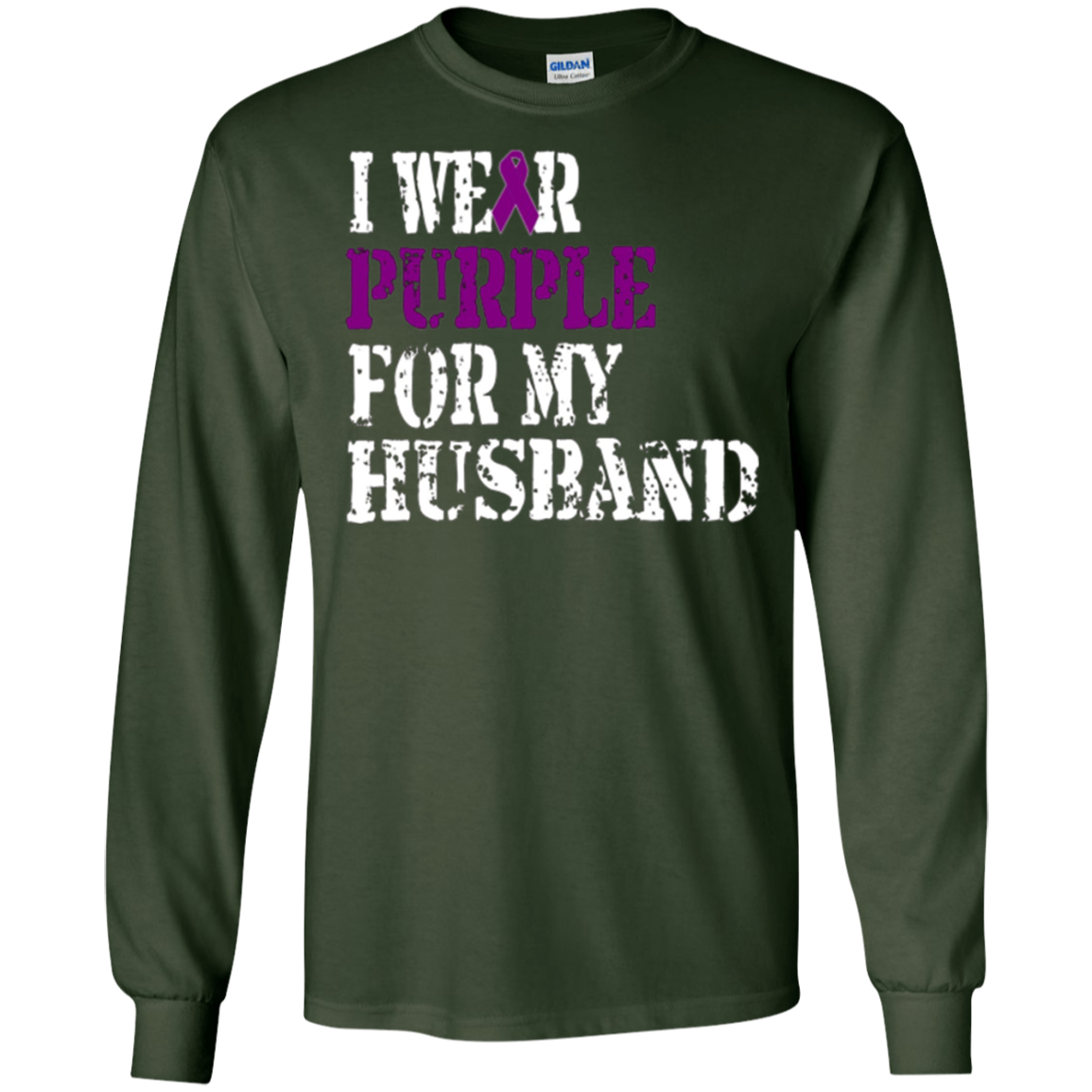 Alzheimer's Awareness T Shirt I Wear Purple For My Husband